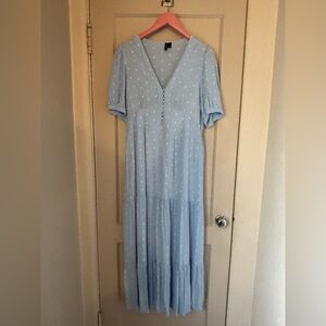 Vero Moda Blue Puff Sleeve Maxi Dress